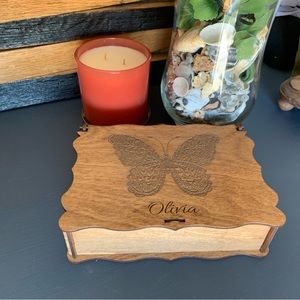 Personalized Butterfly wooden box